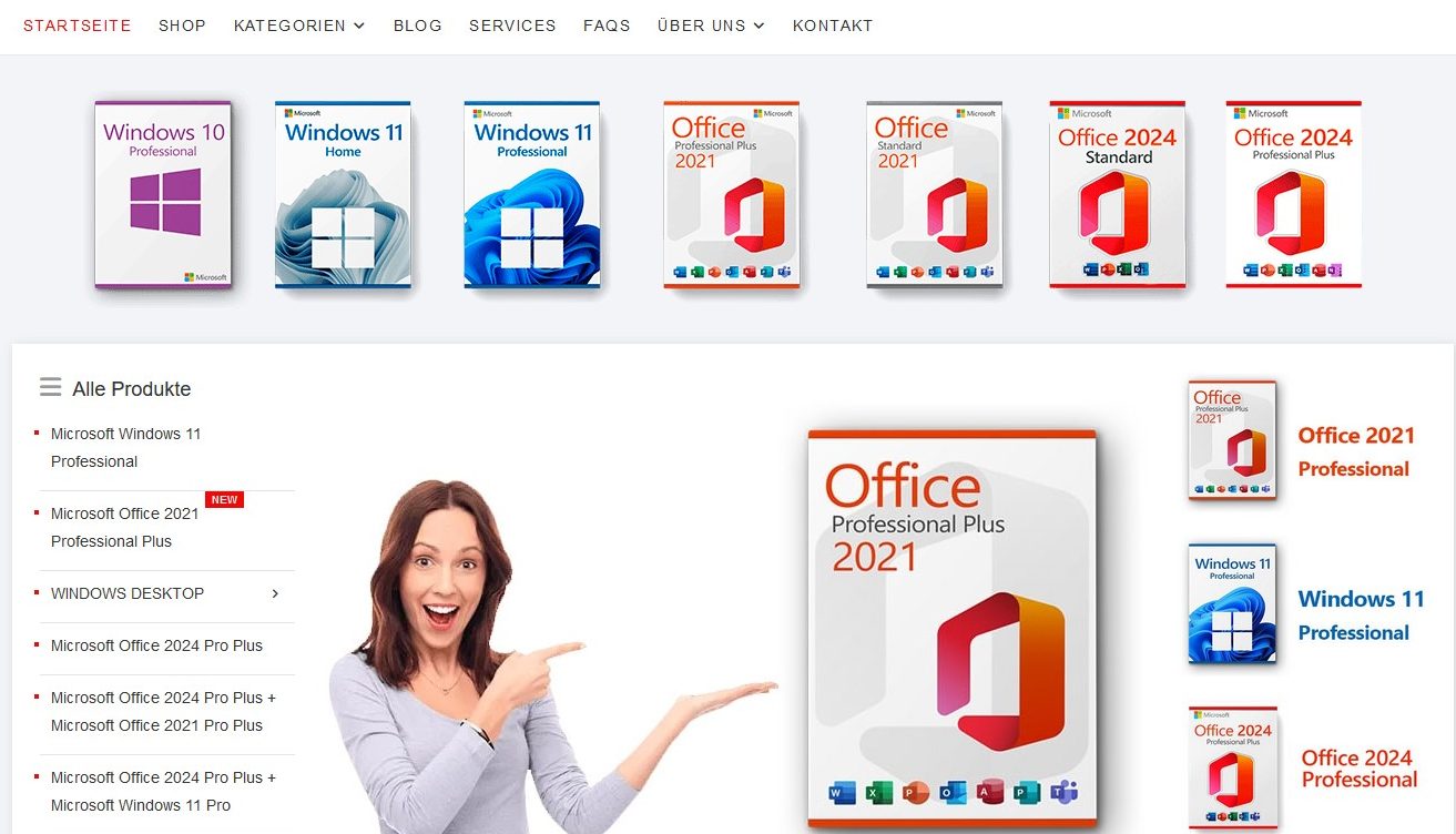 Screenshot reference of the original Shop Win & Office page